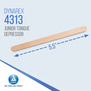 Dynarex Tongue Depressors, Sterile, 5.5" Junior-Sized Length, Made from Beige Birch Wood, Comes in Peel-Down Patches, 1 Box of 100