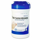 SurgiMac Dental District Medical Supply - Sani-Hands Instant Hand Sanitizing Wipes, Canister with 135 Wipes, 6" x 7.5" (Case of 12)