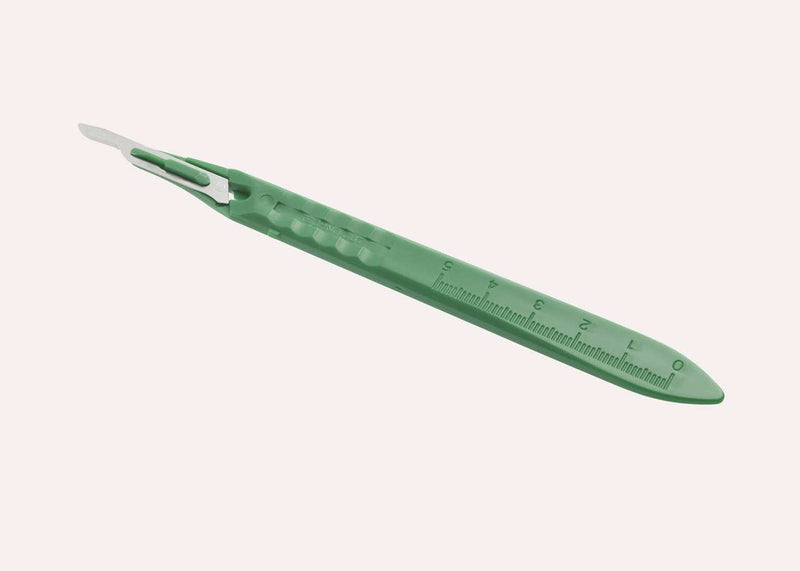 MYCO Scalpel Technocut No. 15 Stainless Steel 10/bx / Plastic Classic Grip Handle Sterile Disposable 6008T-15