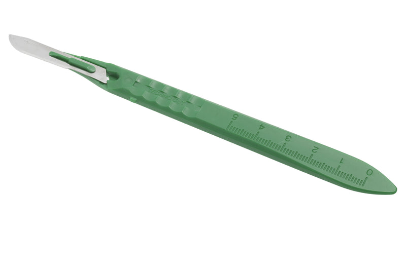 Scalpel Technocut No. 10 Stainless Steel / Plastic Classic Grip Handle Sterile Disposable 6008T-10