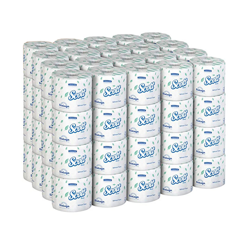 Toilet Tissue Scott Essential White 1-Ply Standard Size Cored Roll 1210 Sheets 4 X 4-1/10 Inch