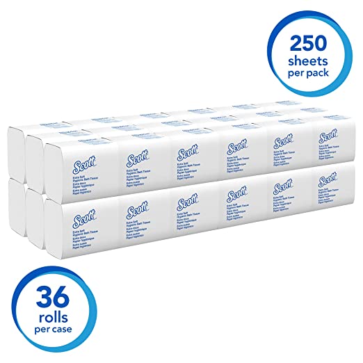Toilet Tissue Scott Control HBT White 2-Ply Standard Size Folded 250 Sheets 4-1/2 X 8-1/10 Inch