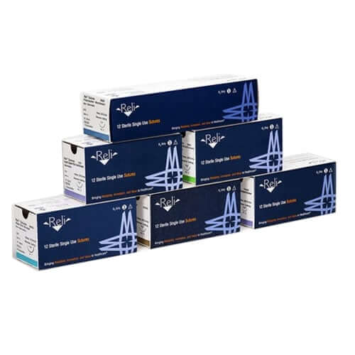 Reli 5/0, 18" Polypropylene Sutures with C-6 reverse-cutting 19mm needle P8661