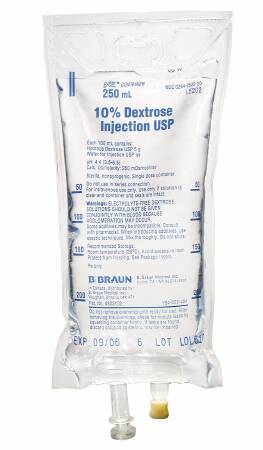 Caloric Agent Dextrose / Water, Preservative Free 10% IV Solution Flexible Bag 250 mL | B. Braun Medical | SurgiMac