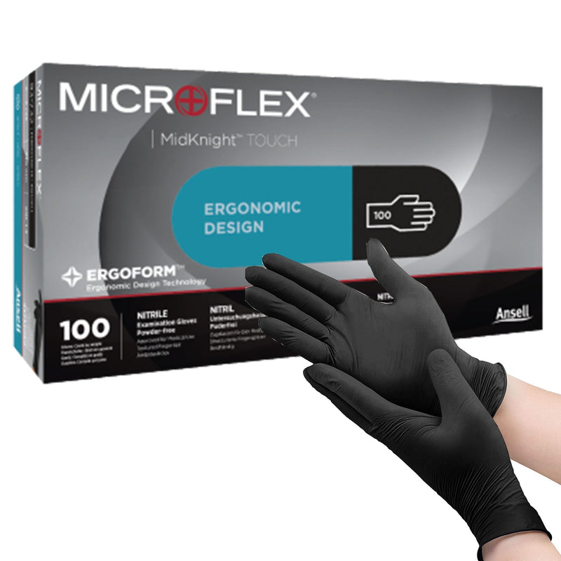 Exam Glove Microflex MidKnight by Ansell by SurgiMac