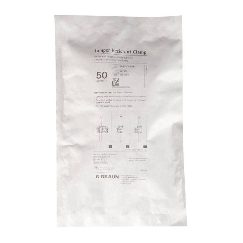 TPN Bag Tamper Resistant Clamp Pinnacle | B. Braun Medical | SurgiMac