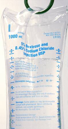 Caloric Agent Dextrose / Sodium Chloride 5% - 0.45% IV Solution Flexible Bag 1,000 mL | B. Braun Medical | SurgiMac