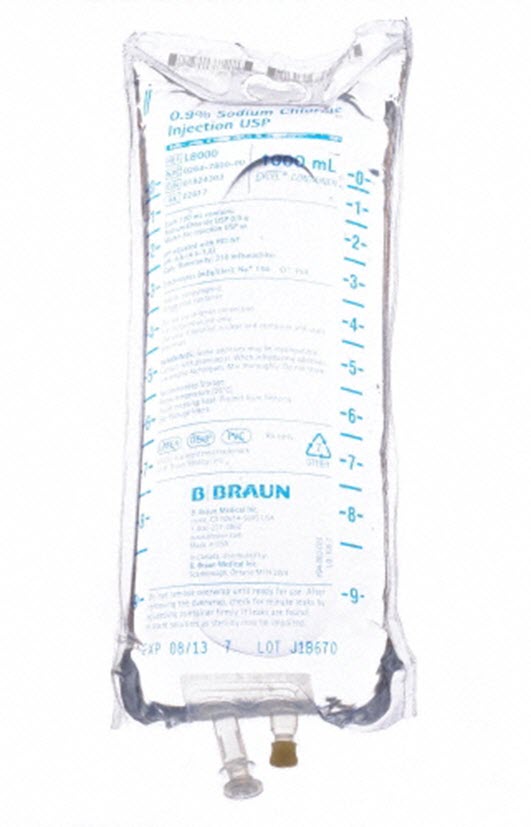 Replacement Preparation Sodium Chloride, Preservative Free 0.9% IV Solution Flexible Bag 1,000 mL | B. Braun Medical | SurgiMac