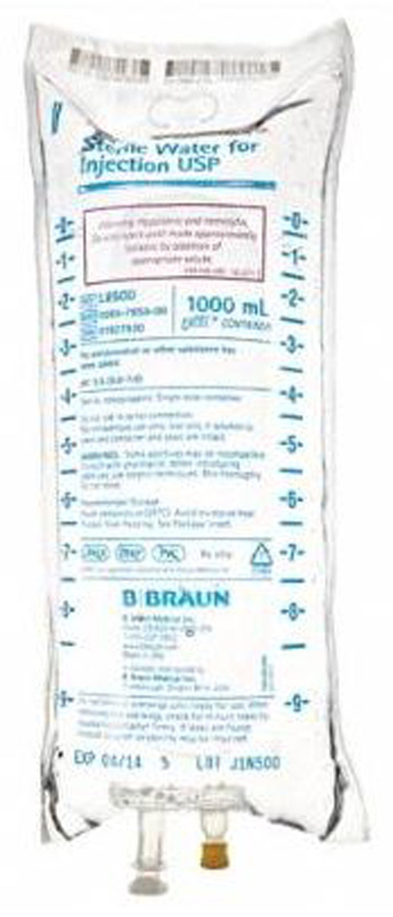 Diluent Sterile Water for Injection, Preservative Free IV Solution Flexible Bag 1,000 mL | B. Braun Medical | SurgiMac