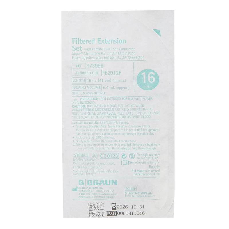 IV Extension Set FilterFlow 16 Inch Tubing With Filter | B. Braun Medical | SurgiMac