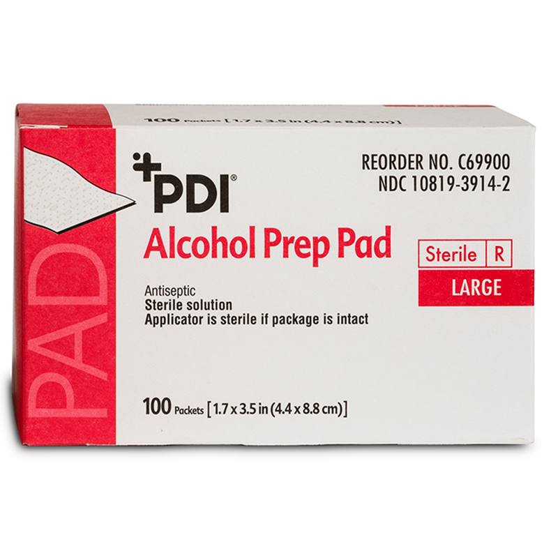 PDI Alcohol Prep Pads Sterile, Large - 2.5 x 3 Inch, C69900