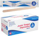 Dynarex Tongue Depressors, Sterile, 5.5" Junior-Sized Length, Made from Beige Birch Wood, Comes in Peel-Down Patches, 1 Box of 100