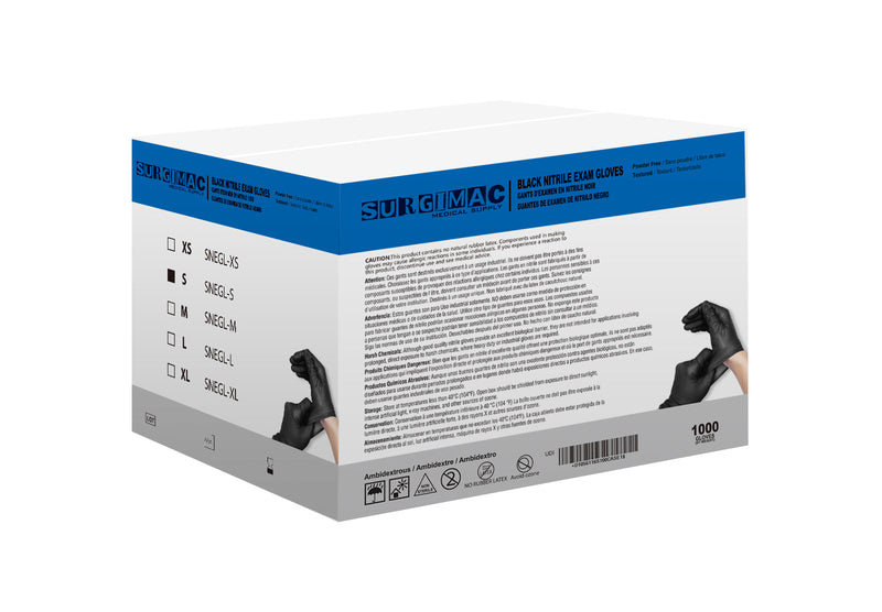 Nitrile Exam Glove MaxSoft by SurgiMac - Black - Chemo Tested by SurgiMac