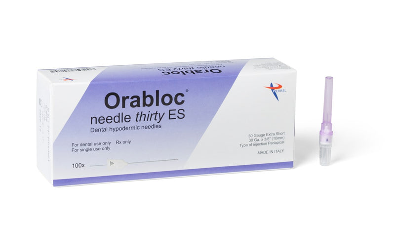 Orabloc Plastic Hub Periapical Dental Needle, 30G X-Short, Violet, 100/Bx