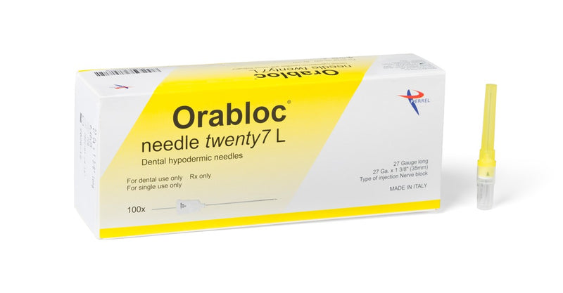 Orabloc Plastic Hub Nerve Block Dental Needle, 27G Long, 100/Bx