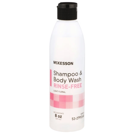 Rinse-Free Shampoo and Body Wash McKesson 8 oz. Flip Top Bottle Light Floral Scent