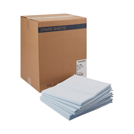 Stretcher Sheet McKesson Flat Sheet Blue Tissue / Poly Disposable