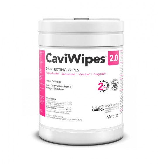 CaviWipes 2.0 XL (9" x 12") - 65 Wipes per Canister, 12 Canisters/Case