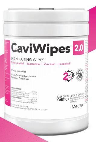 CaviWipes 2.0 XL (9" x 12") - 65 Wipes per Canister, 12 Canisters/Case