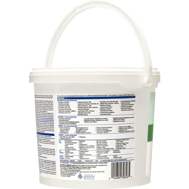 Clorox Healthcare Hydrogen Peroxide Cleaner Disinfectant Wipes, 185 Count Bucket (30826)