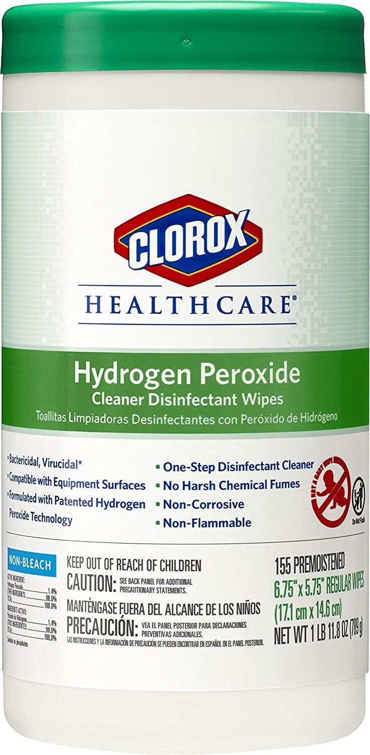 Clorox Healthcare Hydrogen Peroxide Cleaner Disinfectant Wipes, 95 Count Canister (Pack of 6)