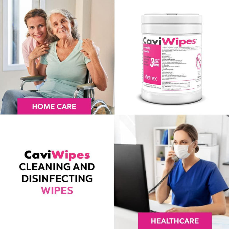 CaviWipes XL (9" x 12") - 65 Wipes per Canister, 12 Canisters/Case