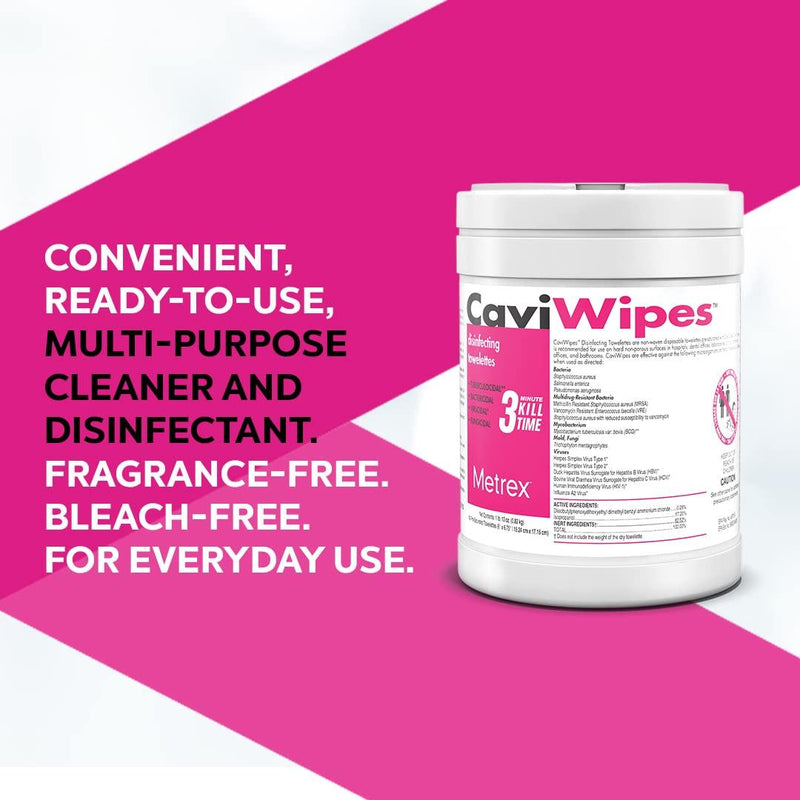 CaviWipes XL (9" x 12") - 65 Wipes per Canister, 12 Canisters/Case