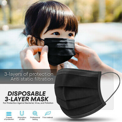 Kids Disposable Face Mask 50 PCS Breathable Safety Masks for Children 3-Layer Filtration Face Cover Mask for Indoor Outdoor Daily Use