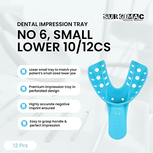SurgiMac Disposable Dental Perforated Plastic Impression Trays