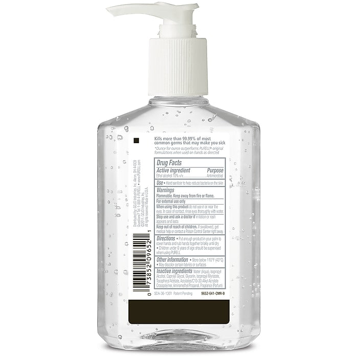 Purell Advanced Instant Hand Sanitizer, 8 oz. Pump Bottle, (Case of 12)