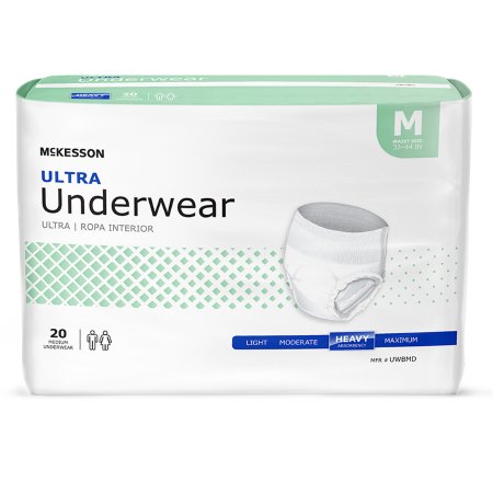 Unisex Adult Absorbent Underwear McKesson Ultra Pull On with Tear Away Seams Disposable Heavy Absorbency