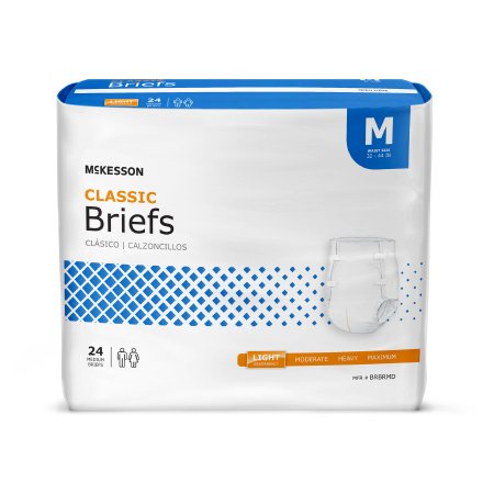 Unisex Adult Incontinence Brief McKesson Classic Disposable Light Absorbency