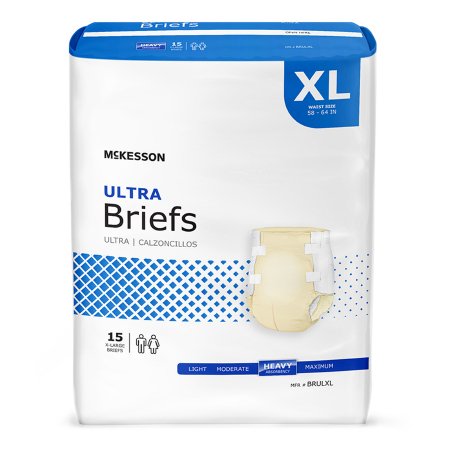 Unisex Adult Incontinence Brief McKesson Ultra Disposable Heavy Absorbency