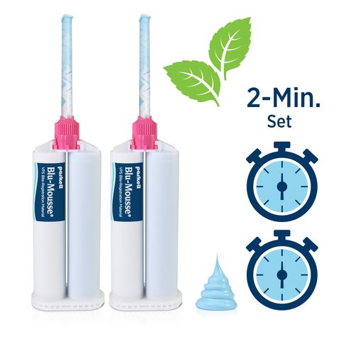 Blu-Mousse Classic Peppermint (2-Min. Set) | S437S | | Bite registration, Dental, Dental Supplies, Impression materials | Parkell | SurgiMac