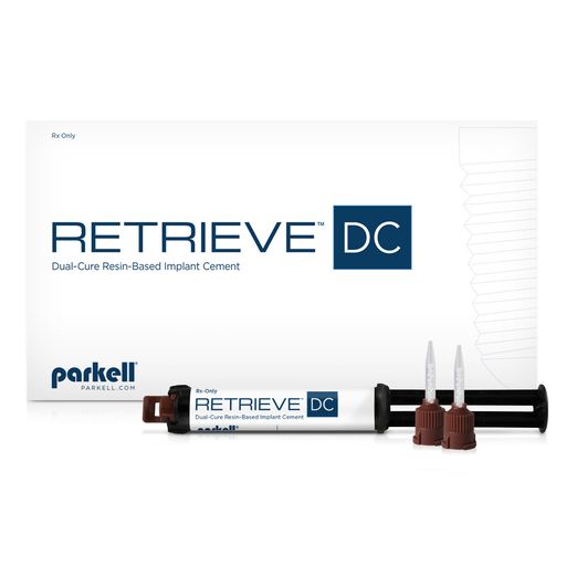 Retrieve DC Implant Cement Kit: 5 ml cartridge and 10 mixing tips (brown base) | S251 | | Cement Kit, Cements, Dental Supplies, liners & adhesives | Parkell | SurgiMac