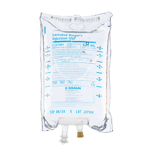 Replacement Preparation Lactated Ringer's Solution IV Solution Flexible Bag 500 mL | B. Braun Medical | SurgiMac