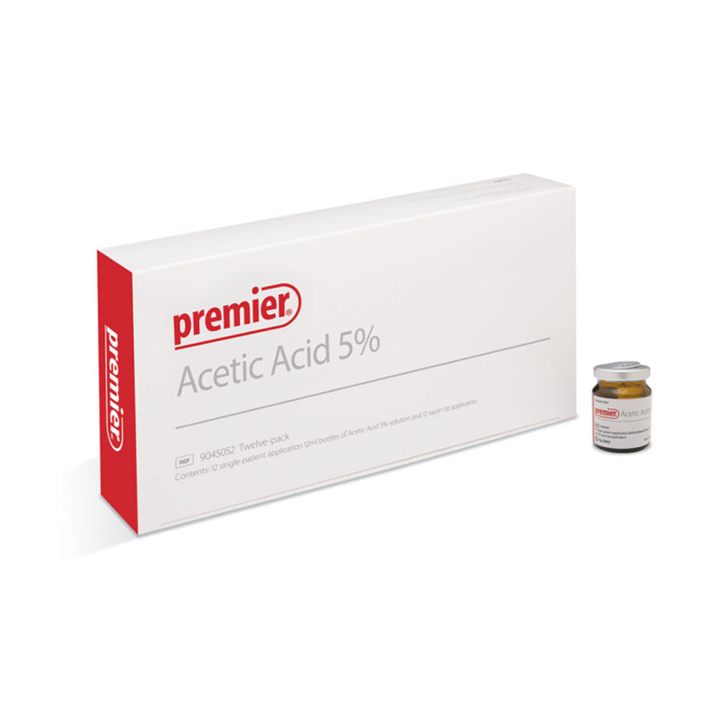 Premier Acetic Acid 5% Liquid, 12 mL Bottle, 12/Box | Premier Dental | SurgiMac