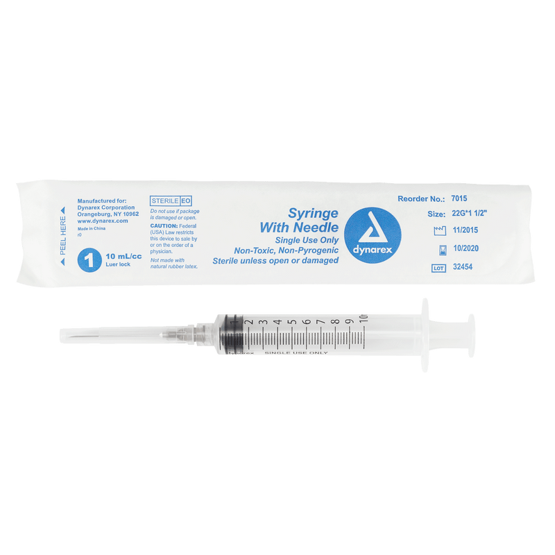 SurgiMac_Medical_Supply_Syringes With Needle - 10cc - 22G, 1.5" needle
