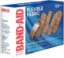 SurgiMac Dental District Medical Supply - Band-Aid Brand Flexible Fabric Adhesive Bandages for Wound Care & First Aid, Assorted Sizes, 100 ct, Beige 