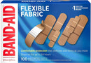 SurgiMac Dental District Medical Supply - Band-Aid Brand Flexible Fabric Adhesive Bandages for Wound Care & First Aid, Assorted Sizes, 100 ct, Beige 