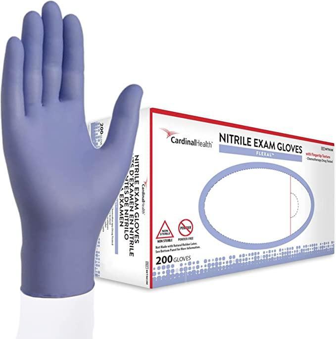 Cardinal Health Flexal Nitrile Gloves - 200/Box | Powder Free | Non-Sterile | Chemo Rated