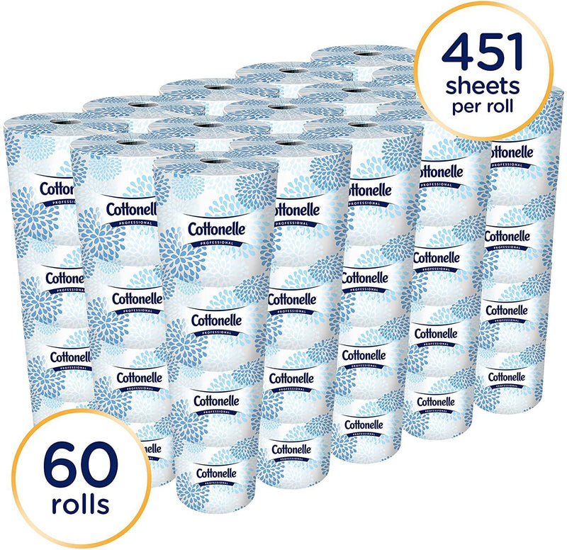SurgiMac Dental District Medical Supply - Cottonelle Professional Bulk Toilet Paper for Business (17713), Standard Toilet Paper Rolls, 2-Ply, White, 60 Rolls/Case, 451 Sheets/Roll 