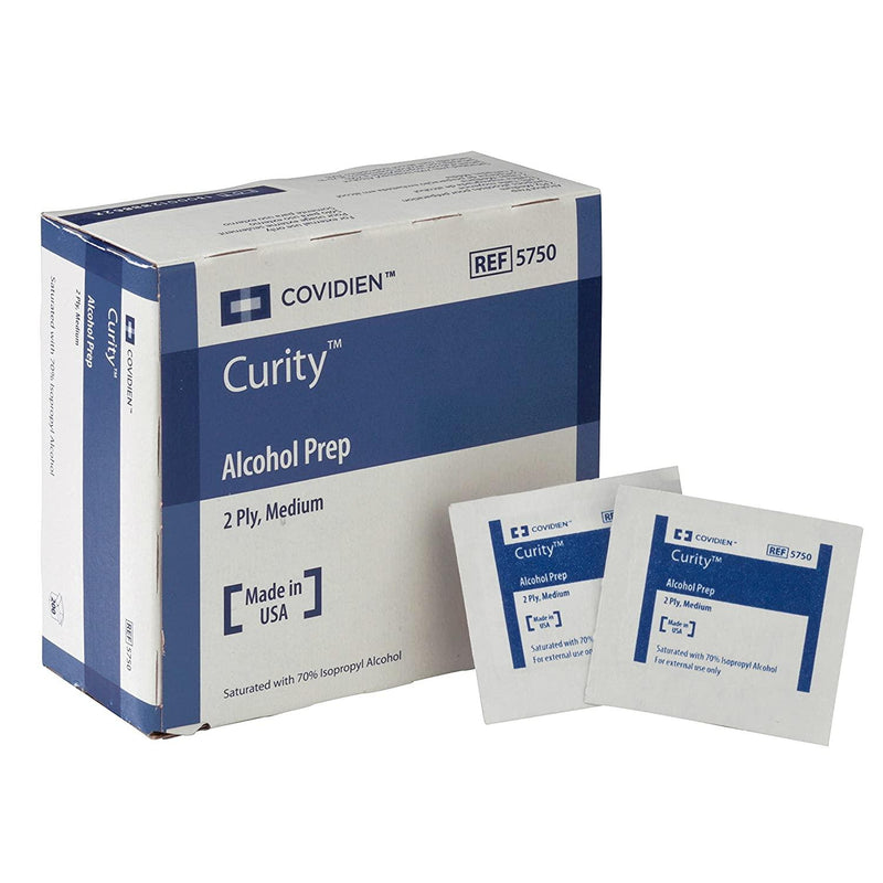 SurgiMac Dental District Medical Supply - COVIDIEN 5750 Curity Alcohol Prep, Sterile, Medium, 2-ply (Pack of 200) 