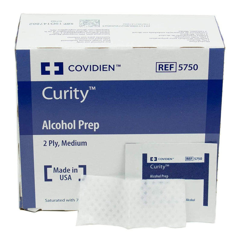 SurgiMac Dental District Medical Supply - COVIDIEN 5750 Curity Alcohol Prep, Sterile, Medium, 2-ply (Pack of 200) 