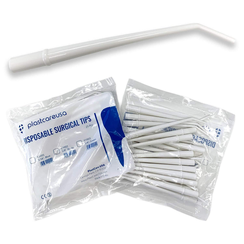SurgiMac Dental District Medical Supply - Dental Surgical Aspirator White Suction Tips, 1/8 Inch Diameter 