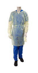 SurgiMac Dental District Medical Supply - Dynarex Isolation Gown Fluid Resistant Universal, Yellow 50 pack 