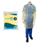 SurgiMac Dental District Medical Supply - Dynarex Isolation Gown Fluid Resistant Universal, Yellow 50 pack 