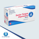 SurgiMac Dental District Medical Supply - Dynarex Tongue Depressor Senior, Sterile, 6 Inches, 100 Count 