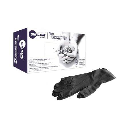 SurgiMac Dental District Medical Supply - Exam Glove Touch of Life™ NonSterile Nitrile Textured Fingertips Black Chemo Tested 