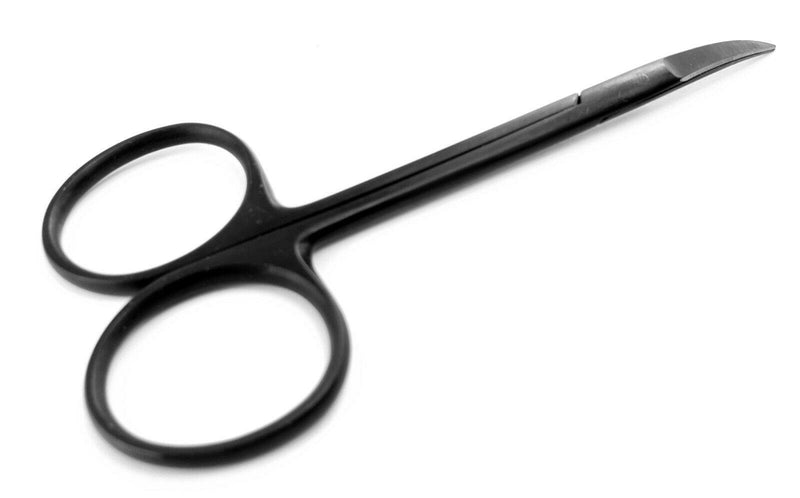 SurgiMac Dental District Medical Supply - Iris Micro Dissecting Dental Lab Sharp Scissors, 4.5" (11.43cm) Fine Point Curved, Stainless Steel MacBlack 
